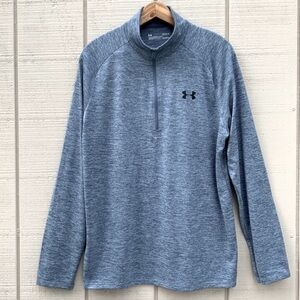 UNDER Armour Heat Gear Long Sleeve 1/4 Zip Tech Shirt - Heathered Slate Blue